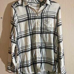 American Eagle Outfitters Plaid Jacket - Black and Cream